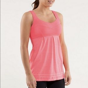 Lululemon Elevate tank top - bright pink/coral. Like new!
